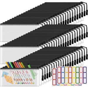 Fmeida 24 Pack Mesh Zipper Pouch Bags Small, Zipper Pencil Pouches, 9.2 x 4.7 in Clear Pencil Pouch Bulk, Pencil Bags with Zipper - 1 of 4