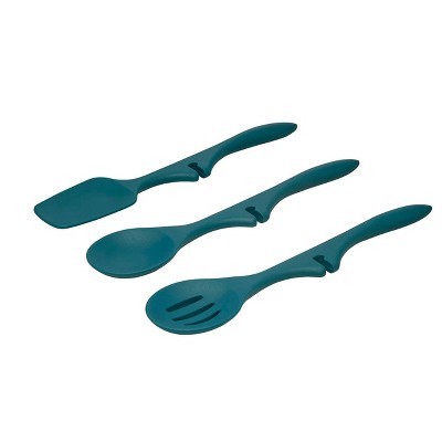 Rachael Ray 3pc Silicone Lazy Tools Set Marine Blue: Kitchen Utensil Set with Spoon, Slotted Spoon & Spoonula — фото 3