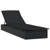 vidaXL Sunbed Black PE Rattan, Powder-Coated Steel, Polyester - 2 of 4