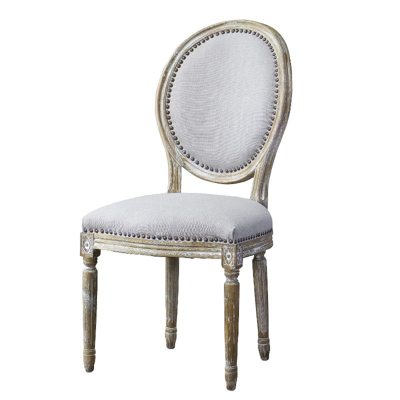 Clairette Wood Traditional French Accent Chair Beige - Baxton Studio, 1 of 7