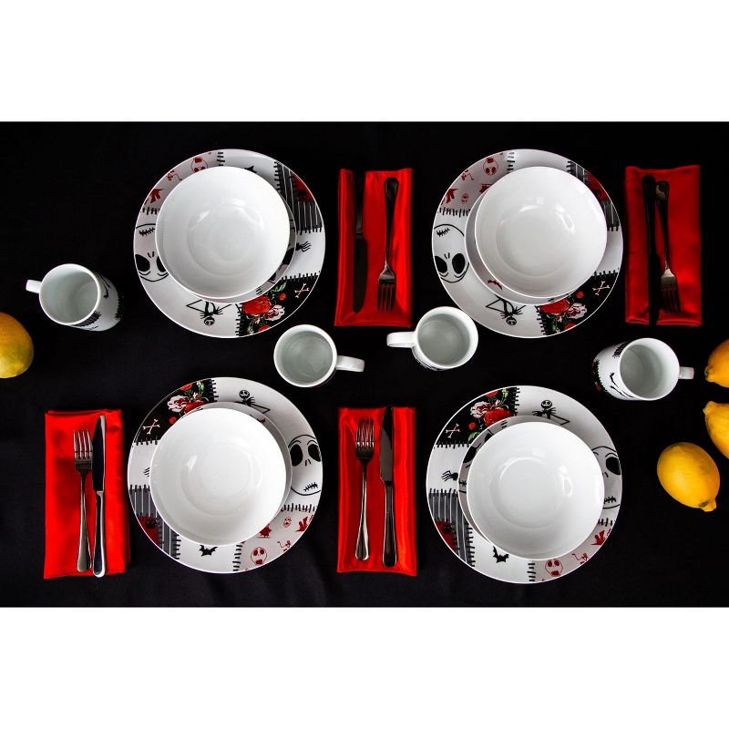Seven20 The Nightmare Before Christmas Patched Up 16-Piece Dinnerware Set, 4 of 7