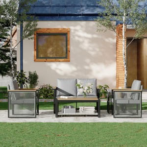 EROMMY 5 Pieces Patio Set Outdoor Furniture Sets Modern Chair Conversation Sets With Coffee Table - 1 of 4