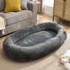 Giant Extra Large Memory Foam Human Size Pet Bed with Storage Pocket Cover Portable Handle Non-Slip Bottom - 3 of 4