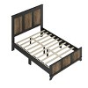 Farmhouse Platform Bed with Decorative Wood Strips and Sturdy Slatted Frame for Rustic Bedroom Look-Cuddlewood - 3 of 4
