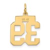 Black Bow Jewelry 14k Yellow Gold, Athletic Collection, Small Polished Number 39 Pendant - 3 of 4