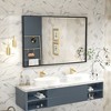 Apmir H Rectangular High-Strength Tempered Glass and Aluminum Alloy Framed French Cleat Mounted Wall Decor Bathroom Vanity Mirror in Matte Black - 2 of 4