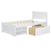 PAGED Twin Size Platform Bed Modern Wooden Bed Frame with Storage Drawer and 2 Removable Double-Layer Shelves for Bedroom, Easy Assembly - 3 of 4