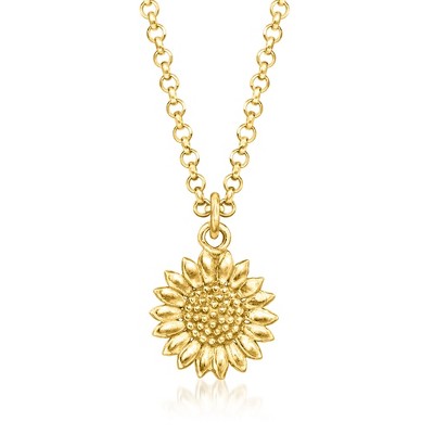Pure Collection by Ross-Simons Italian 18kt Gold Vermeil Sunflower Necklace Size 16