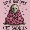 Rerun Island Women Even Baddies Get Saddies Halloween Short Sleeve Graphic Cotton T-Shirt - 2 of 4
