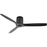 52" Casa Vieja Modern 3 Blade Hugger Ceiling Fan with Remote Matte Black for Living Room Kitchen House Bedroom Family Dining Home