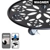 Wagner Round Plant Caddy - Timeless Cast Iron with Flower Design, Smooth-Rolling Casters, 220 lbs Capacity - image 4 of 4