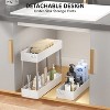 LunaLulinlk 3 Tier Slim Rolling Storage Cart, Slim Cart Kitchen Storage Organizer Rolling Utility/ Mobile Shelving Unit Slide Out Storage Cart, White - 3 of 4