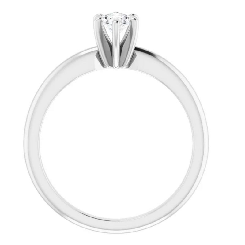 Pompeii3 1/3Ct Oval Lab Created Diamond Solitaire Engagement Ring 14k White Gold, 3 of 6