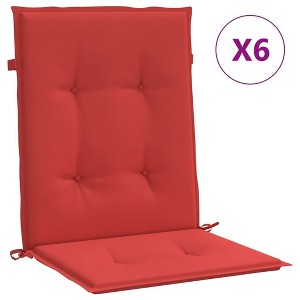 vidaXL Lowback Chair Cushion Set of 6 Red Oxford fabric (100% polyester) - 1 of 4