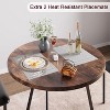 3 Piece Round Kitchen Table Set, Dining Table and Chairs for 2, Modern Dining Table Set with 2 Heat Resistant Placemats, for Small Space - 4 of 4