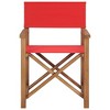vidaXL Director's Chair Red Teak Wood with fabric Medium Collapsible - 4 of 4