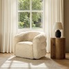 31.5" Faux Fur Swivel Barrel Accent Arm Chair with Ergonomic Design for Living Room - 3 of 4