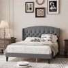 coucheta Soft Velvet Upholstered Platform Bed Frame with Wingback Headboard and Button Tufted Design, Wood Slat Support, No Box Spring Needed - 2 of 4