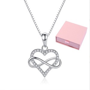 Exquisite Silver Necklace for Women - Heart Pendant Anniversary Gift, Perfect Birthday Gift for Wife, 925 Sterling Silver, Heart Necklaces for Women - 1 of 4