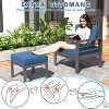 Cesicia 7-Piece Patio Sofa Set with Coffee Table for Backyard, Porch & Poolside，Black Frame and Brown Cushions - 3 of 4