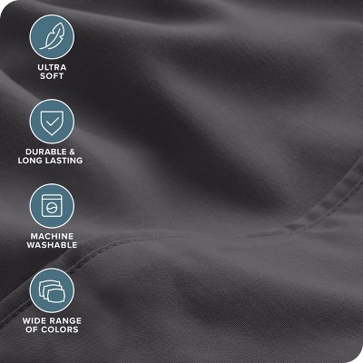 Full Gray 6-Piece Microfiber Sheet Set with Extra Pillowcases