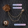 Unique Bargains Cloth Flower Lapel Pin with Gold Badge Tassel Chain for Men Wedding 1.57 inch 2 Pcs - 2 of 4