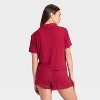 Women's Pointelle Notch Collar Shirt and Shorts Pajama Set - Wild Fable™ - 2 of 4