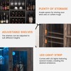 Wine Bar Cabinet with LED Light, Glass Door Wine Cabinet, Kitchen Sideboard with Rack, Freestanding Liquor Cabinet for Living Room, Dining Room - 2 of 4