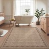Indoor Modern Washable Area Rugs with Scalloped Print, Ultra Thin Non Slip Throw Carpet for Bedroom Living Room - 2 of 4