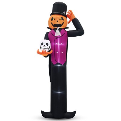Karl Home 12FT Giant Halloween Inflatable Pumpkin Man Holding Skull