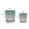 GDFStudio Celine Modern Patio 2 Piece Ceramic Flowerpot with Drainage Holes - 3 of 4