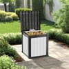 Naysaye Deck Boxes, 45 Gal Outdoor Storage Deck Box, Small Patio Storage Bin for Garden Tools, Black, 30.75"*17.13"*21.85" - 2 of 4