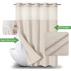 Aoibox No Hooks Polyester Textured Shower Curtain with Snap-in Fabric Liner Set, Hotel Luxury Decor for Bathroom with See Through Top Window - 2 of 4