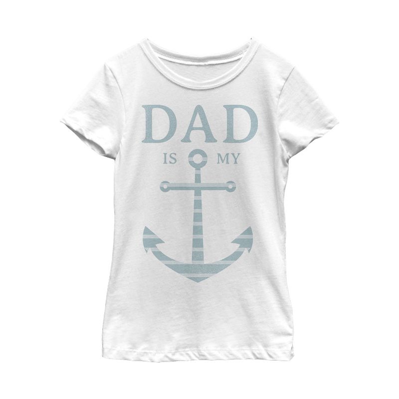 Girl's Lost Gods Father's Day Dad is My Anchor T-Shirt, 1 of 5