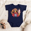 The Juniper Shop Patriotic Dog Ice Cream Baby Short Sleeve Bodysuit - NB - Navy - 3 of 4