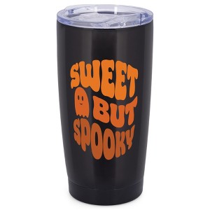Elanze Designs Sweet But Spooky Ghost Halloween Wrap-Around Design 20 Ounce Stainless Steel On-The-Go Coffee Mug, Thermal Travel Tumbler with Leak - 1 of 4