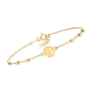 Ross-Simons 10kt Yellow Gold Circle Charm Bead Station Bracelet - 1 of 3
