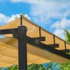 VisioGear Canopies and Gazebos, Outdoor Gazebos with Retractable Pergola, Gazebo Pavilion for Garden, Gray, 157.2"*110.4"*98.54" - 4 of 4