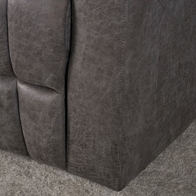 Everette Spot Black Microfiber Power Recliner with USB & Storage
