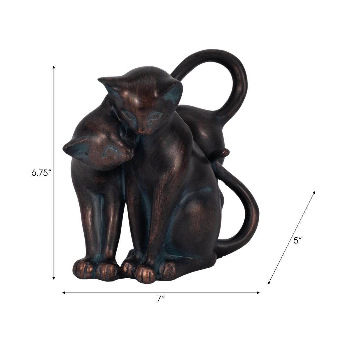 Decorative Cat with Figurine for Garden Decor - Whimsical Resin Figurine for Front Porch,Yard, Flower Bed Display - thumbnail 4