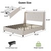 Full Bed Frame, Linen Upholstered Bed Frame with 4 Storage Drawers, Charging Station, Metal Platform Bed Frame - 2 of 4