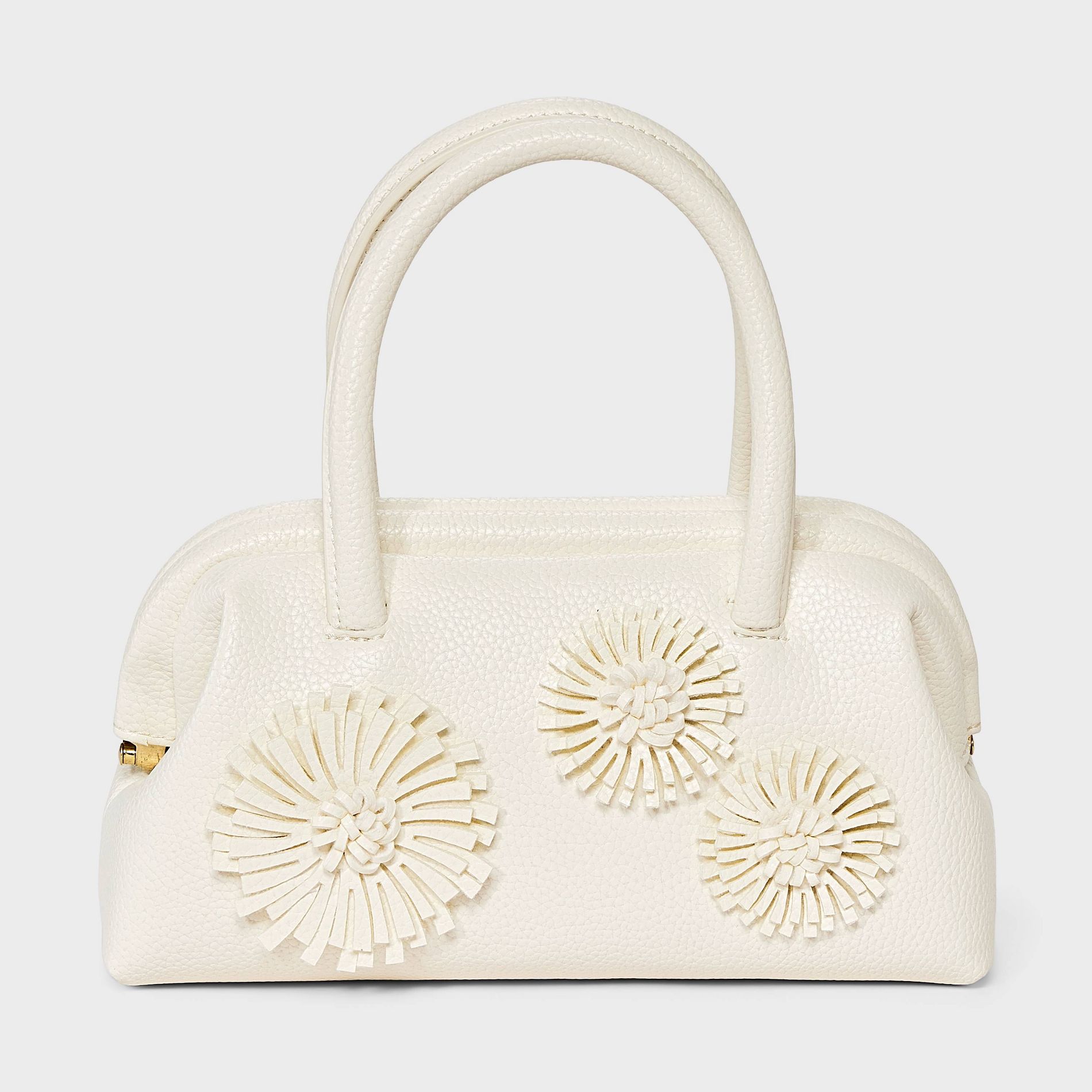 Flower Frame Satchel Handbag - A New Day™ White