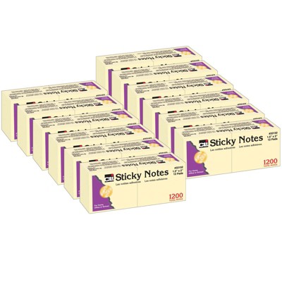 Charles Leonard Sticky Notes, 4 x 6 Lined, 12 Pads