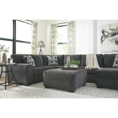 Ballinasloe Contemporary Gray 39" Oversized Chenille Ottoman