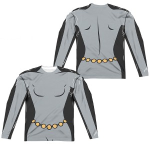Men's Batman The Animated Series Catwoman Uniform Front Back Print Long Sleeve Costume T-Shirt - 1 of 4