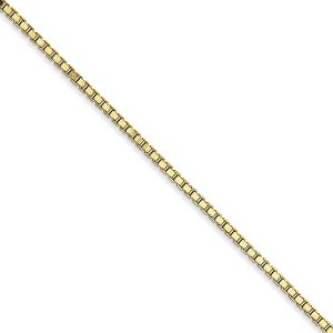 Black Bow Jewelry 1.5mm 10k Yellow Gold Solid Box Chain Necklace - 1 of 4
