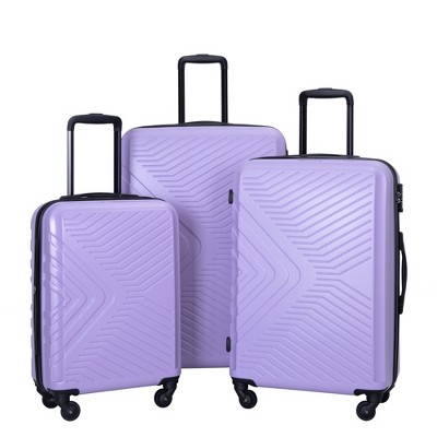 Cesicia 3  Piece Luggage Sets ABS Lightweight Suitcase with Two Hooks, Spinner Wheels, TSA Lock, 20in & 24in & 28in