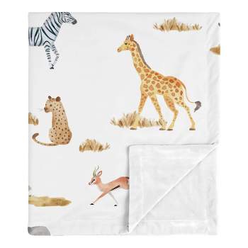 Sweet Jojo Designs Gender Neutral Baby Security Blanket Jungle Animals Multicolor