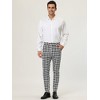 INSPIRE CHIC Men's Houndstooth Geometric Printed Color Block Dress Pants - 3 of 4
