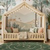 Merax Montessori Floor Bed with Canopy and Full Safety Railings - 2 of 4